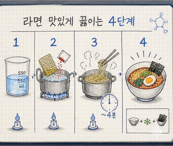 과학자 연구 노트 스타일 예시