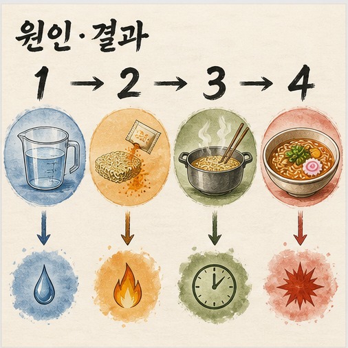 원인·결과 스타일 예시