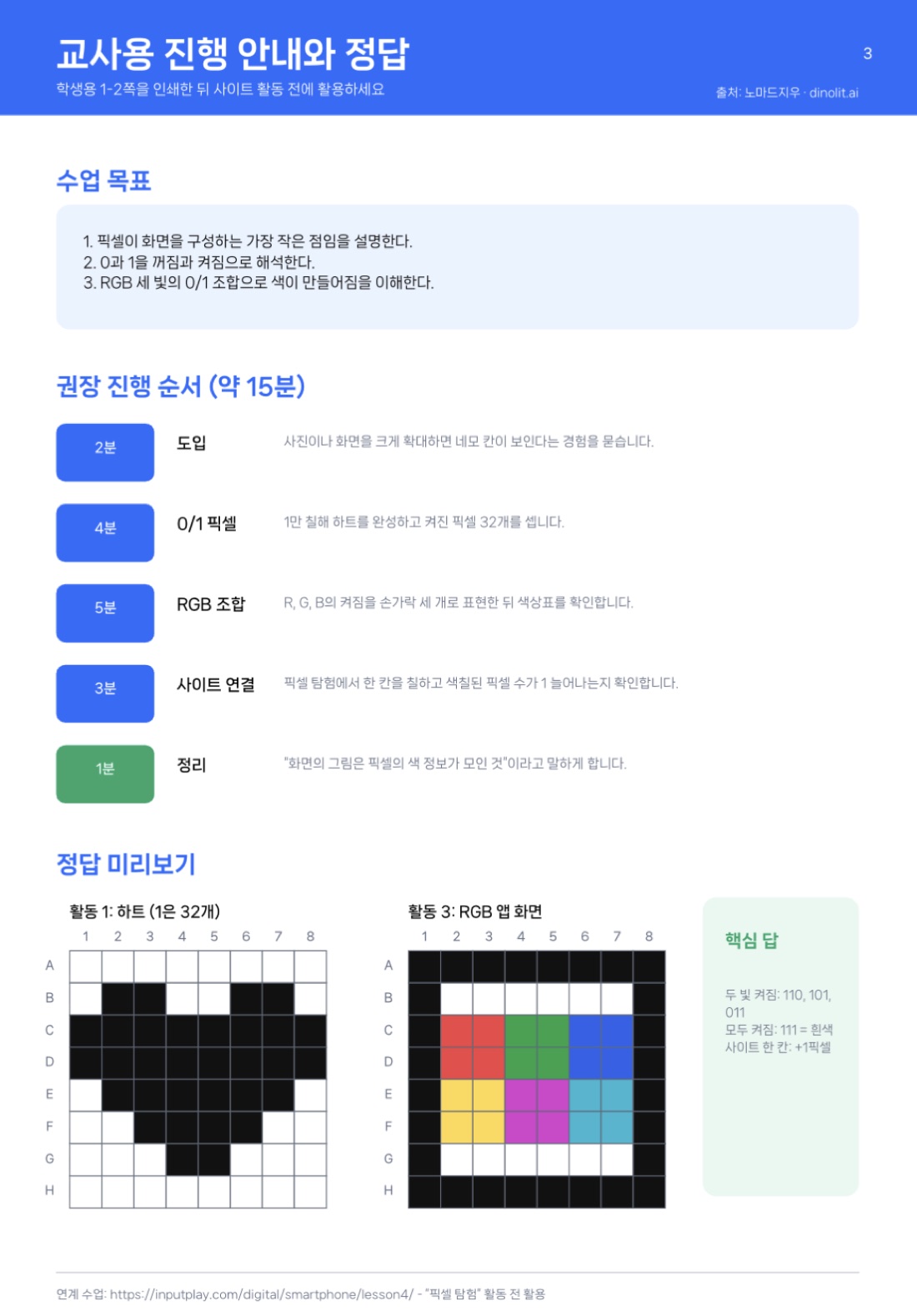 활동지 3쪽 — 교사용 진행 안내와 정답